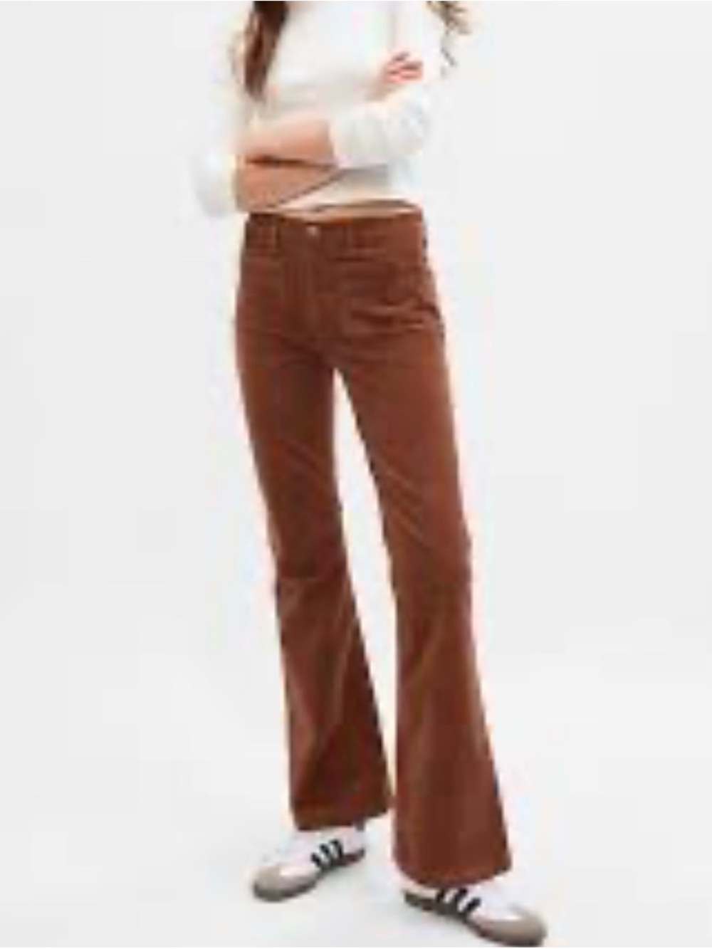 Gap High Rise Corduroy '70s Flare Pants Sable Brown 32 14R